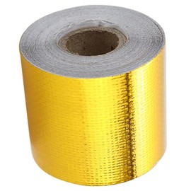 Healeved 10m Roll Gold Aluminum Tape Heat Resistant Pipe Repair Duct Sealing Car Exhaust Insulation Easy Peel