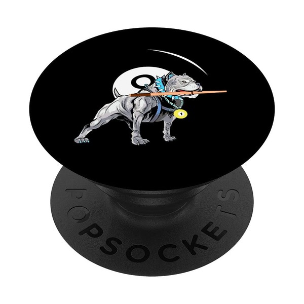 Pitbull Dog Pool Player Billard PopSockets mit austauschbarem PopGrip
