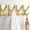 Josmimic Gold Self Adhesive Towel Hooks, Extra Sticky and Strong