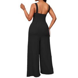 Bdwinz Womens Criss Cross Jumpsuits Sleeveless V Neck Cutout Wide Leg Long Jumpsuits Summer Outfits for Women