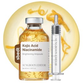 SUNGBOON EDITOR Glow - Ampolla de ácido kójico intensivo, suero estimulante para la cara con ácido kójico, cúrcuma y PHA, para el tono de piel desigua