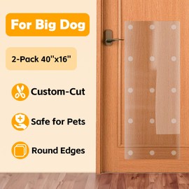 Heavy Duty Door Protector from Dog Scratching, Custom-Cut Anti Scratch Furniture Protector for Cat Dog, PVC Dog Scratch Door Protector to Protect Your Home Size (2-Pack 40'' x 16'')