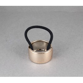 Rose Gold hinged genie style pony tail holder stretch elastic cuff cover 3/4 inch tall