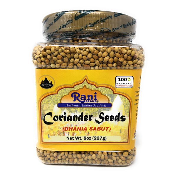 Rani Coriander (Dhania) Seeds Whole, Indian Spice 8oz (227g) ~ All Natural ~ Gluten Friendly | NON-GMO | Vegan | Indian Origin