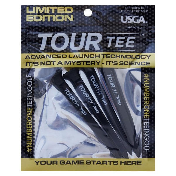 Golf Tee Toutee Pro Tour Tee PRO Black Limited Edition 4 Pack Long Black