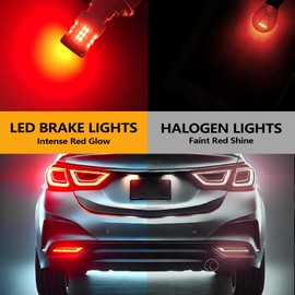 Zyvirexa 7443 LED Brake Light Bulbs Compatible For Chevy Cruze 2016-2019, Red Light, Plug and Play, Pack of 2