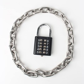 WANLIAN Heavy Duty 10-Digit Combination Lock Kit with Resettable Code, Chain Locks, for Bikes, Lockers, File Cabinets, Small Fences, Refrigerator Door, Scoote