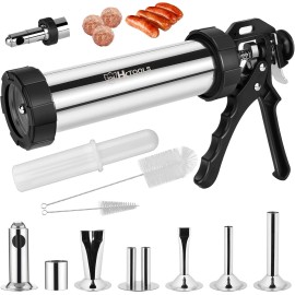 HK Meatball Maker, Jerky Gun Kits, 2.5 LB Stainless Steel Sausage Stuffer