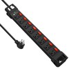 Heavy Duty Power Strip with Individual Switches,8 Outlets 14 Gauge
