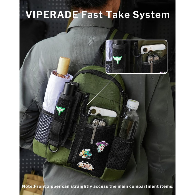 VIPERADE CHS1 EDC Chest Bag Men's Shoulder Bag, Lightweight Sling