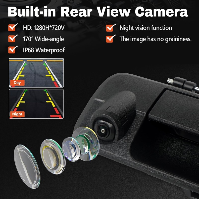 Tailgate Handle Backup Camera Compatible with 2007-2013 Toyota Tundra, Tailgate