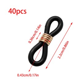 YUYUDEHM 40 Pcs Eyeglass Chain Connector, Silicone Spectacle End Connectors for Sunglasses Chain Strap