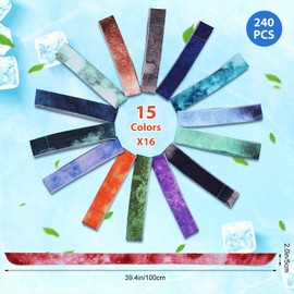 Lenwen 240 Pcs Cooling Neck Wraps Cooling Bandana Tie Dye Neck Cooler Ice Wrap Scarf Headband for Hot Weather for Women Men