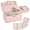 Funtopia 3-in-1 Jewelry Box, Pink Jewelry Box for Women, Travel