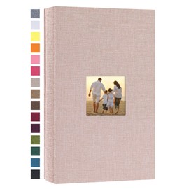 potricher Small Photo Album 4x6 300 Photos Linen Cover Picture Photo Book for Family Wedding Anniversary Baby Vacation (Beige,300 Pockets)