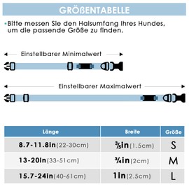 ThinkPet Intelligent QR Code Dog Collar - Made of Nylon, Adjustable Size, Durable and Comfortable, Real-time Location with Contact Information of the Owner, Light Blue, Small (Neck Circumference: