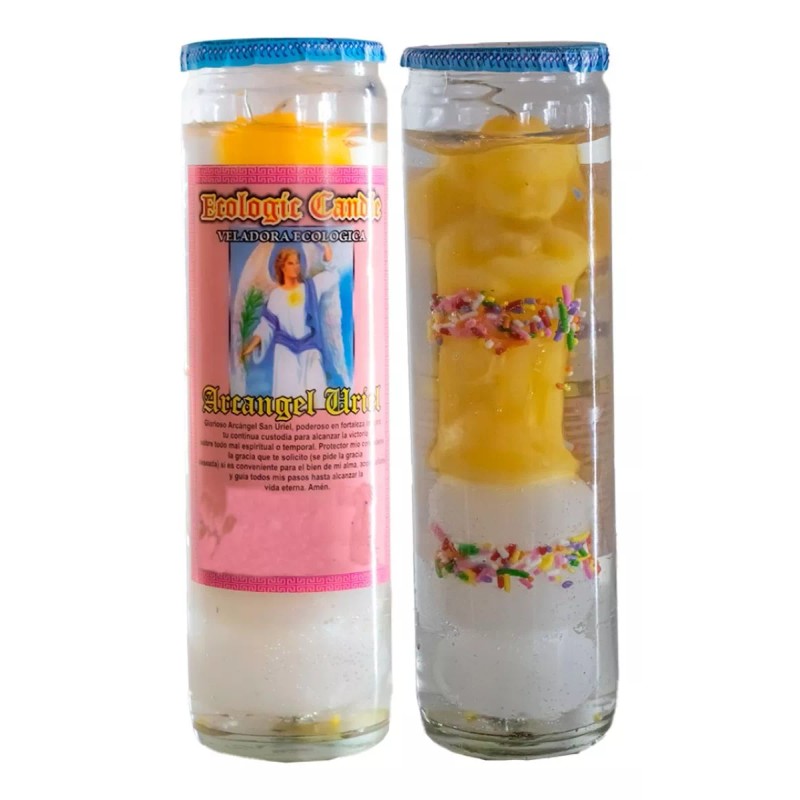 CEB 4 Veladoras Arcangel Uriel De Gel Prep