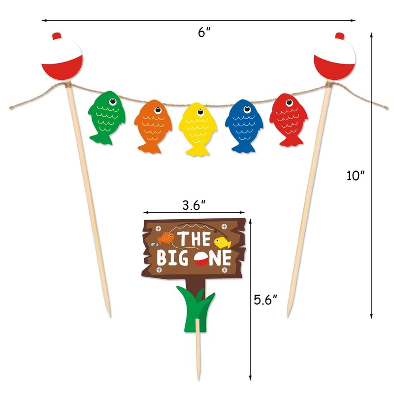 The Big One Cake Topper Bobber Gone Fishing Theme Little