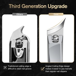 FERYES Ingrown Nail Clipper - Slant Curved Blade Nail Clipper for Thick Toenails and Ingrown Nails, Podiatrist Toenail Clippers for Seniors and Men