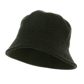 Wool Bucket Hat with Stitches-Charcoal Grey W15S41B
