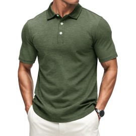 MAGCOMSEN Summer Polo Shirts for Men Short Sleeve Polo Shirts Dry Fit Golf Polo Shirts Outdoor Fishing Polos Army Green XL
