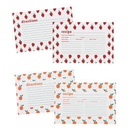 C.R. Gibson Fruit Double Sided Recipe Card Set, 4" W x 6" L, Multicolor