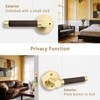 FLIRABBIT Leather Wrapped Brass Privacy Door Handle – Brass Interior