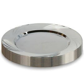 Premium Disposable Kiddush Trays 6.5" (10 Count) | Elegant Silver-Colored Plastic Plates | Heavy Weight | Perfect for Sabbath Getaways and Gatherings