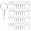 KANSPHY 100 Pack Key Ring with Chain and Open Jump,1