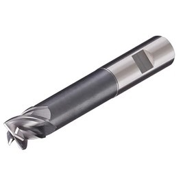 Micro 100 VLR-375-4X Corner Radius End Mill, 3/8" Cutter Dia, 3/4" LOC, .020" Corner Rad, 2-3/4" Reach, .355" Neck Dia, 4 Fl, 3/8" Shank Dia, 4" OAL, AlTiN