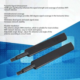 12 DBi Omni WLAN Antenna with SMA Interface, Professional High Gain WLAN Router Antenna for Home, Business, Office, Plug and Play Design