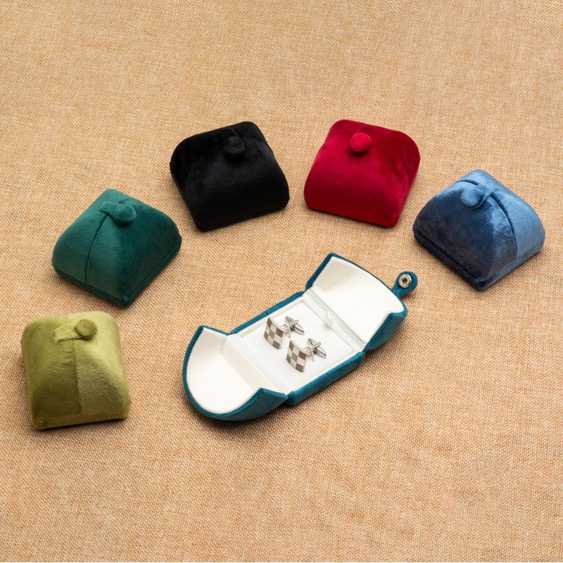 Soft Velvet Small Cufflink Box for Men,Cuff Links Storage Box