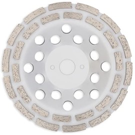 Premium Quality Diamond Grinding Disc 180 mm Diamond Cup Wheel 22.2 mm Double Row for Concrete, Granite, Natural Stone, Stone, Masonry, Screed