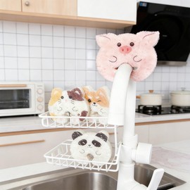 4 Pcs Cleaning Sponges, Cute Animal (Pig, Dog, cat, Panda) Patterns Kitchen Scrub Dish Sponges, Household for Cleaning Dishwasher Sponges Non Scratch Scouring Pad