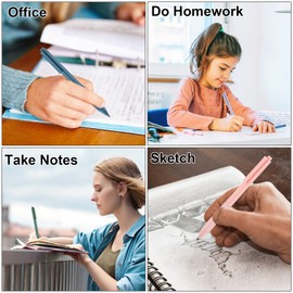 Yolev 6PCS Inkless Magic Pencil, Morandi Color Retractable Infinity Pencil for Writing Drawing with Extra 6 Lead Refills, Reusable Everlasting PencilHome Office School Supplies