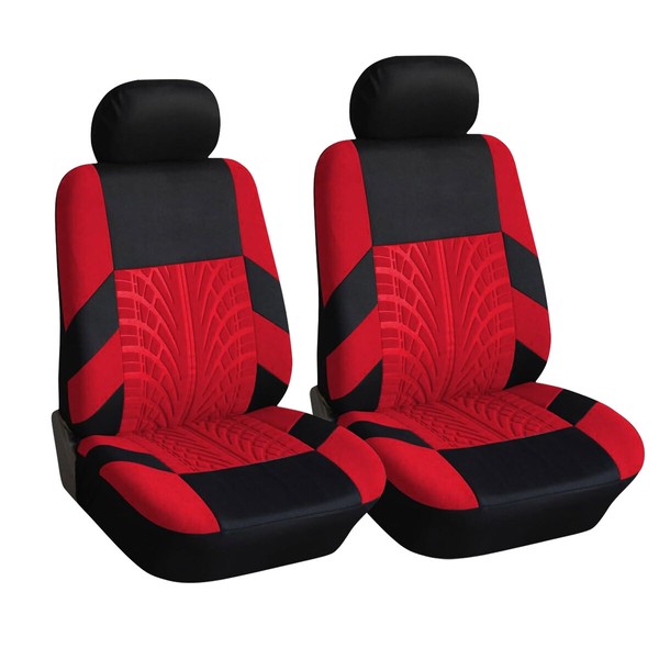 ALLTIMES Car Seat Cover Black + Red Front Left and