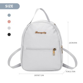 Fjquamitix Mini Backpack for Women,Stylish Leather Litchi Texture Small Backpack with Adjustable Straps,Durable Rucksack for Daily Use,Travel,Shopping,and Work (white)