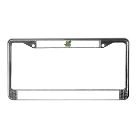 CafePress Lucky St Patrick's Day Hearts Chrome License Plate Frame, License Tag Holder