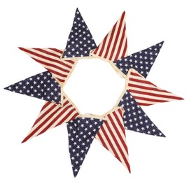 Vintage Stars and Stripes American Flag Bunting Banner, 5 Meter Cotton Garland with 10 Double-Sided USA Pennant Flags, Patriotic Hanging Decoration for 4th of July, Memorial Day, Independence Day