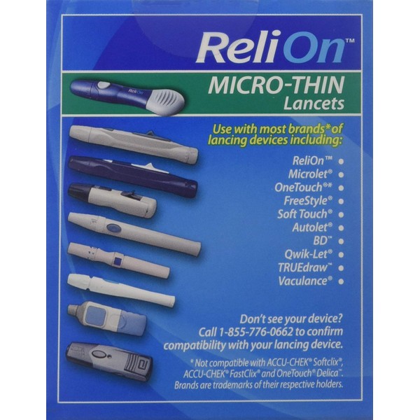ReliOn 33G Micro-Thin Lancets, 100-ct (Pack of 2)