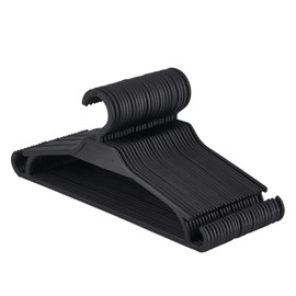 Tymar Children's Clothes Hangers, Pack of 25, Plastic Baby and Kids Clothes Hangers, L32 x H14 cm, Ideal for Children's Wardrobe (Black, 25 Pieces)