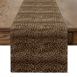 Feelyou Leopard Table Runner 13" x 48" Cheetah Print Home Decor for Living Room Dresser Runners for Animal Kitchen Dining Table Decoration for Home Party Safari Table Decoration for Kitchen Dinning