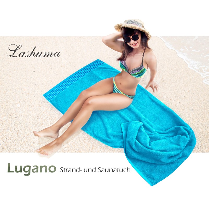Lashuma Lugano Bath Towel Large Sauna Towel for Men Aquamarine