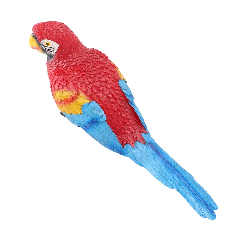 Parrot Figurine Simulation Vivid Innovative Wall Mounted Hand Painted Resin