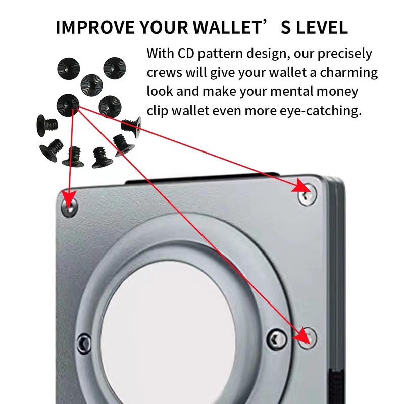 Wallet Replacement Screws + Screwdriver+ Metal Clip, For Metal Wallet