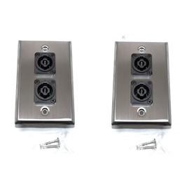 (2) Two Single Wall Plates w/Dual Genuine Neutrik NL4MPXX SpeakON (Stainless)