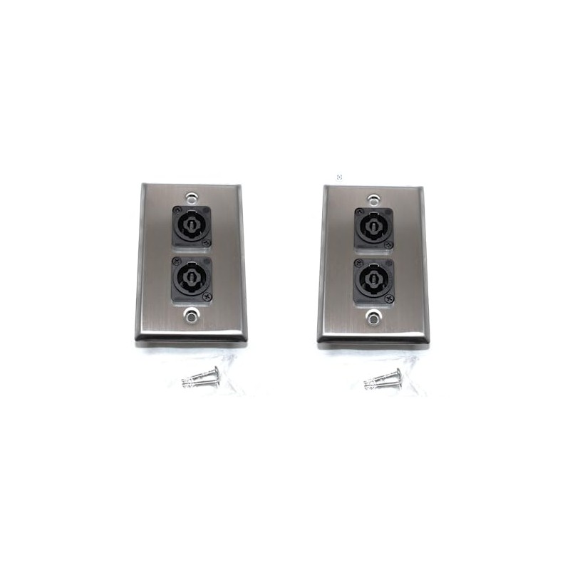 (2) Two Single Wall Plates w/Dual Genuine Neutrik NL4MPXX SpeakON