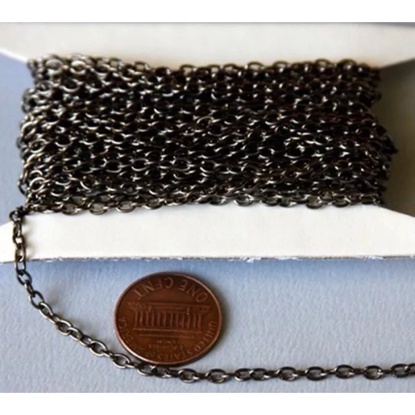 Unbranded 45 ft spool Gunmetal Plated Round Cable Chain 2.6X3.9mm
