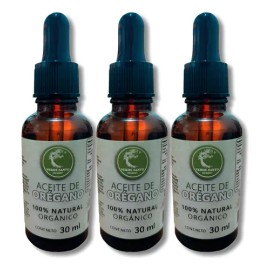 3 Aceite De Orégano 100 Natural Orgánico 30 Ml Verde Santo                                                                                            