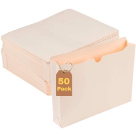 1InTheOffice Manila Expanding File Jacket, 2", Letter, "50 Pack" (2 Inch)